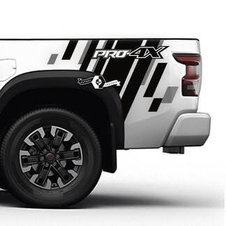 2X Nissan Frontier Pro-4X Bed Grunge Splash Truck Car Vinyl Both Side Camouflage Camo Stickers Decals Graphics
