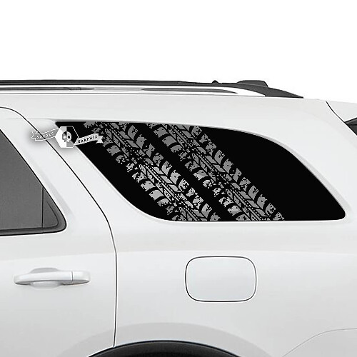 Pair Dodge Durango Side Rear Window Tire Track Decal Vinyl Stickers
