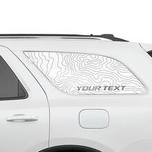 Topographic Map Rear Side Window Vinyl Decals Pair for Dodge Durango_2