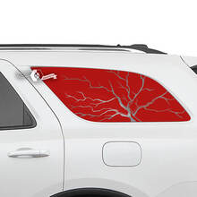 2x Dodge Durango Side Rear Window Tree Outline Decal Vinyl Stickers
 2