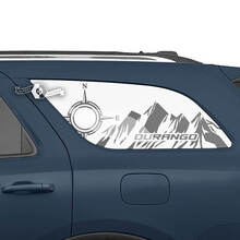 2x Dodge Durango Side Rear Window Mountains Compass Decal Vinyl Stickers
 2