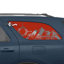 2x Dodge Durango Side Rear Window Mountains Compass Decal Vinyl Stickers
 3
