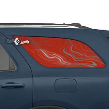 Pair Dodge Durango Side Rear Window Topographic Map Decal Vinyl Stickers
 3