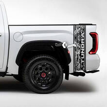 Pair Toyota Tundra  Bed Side Rear Fender Logo Destroyed Grange Stripes Vinyl Stickers Decal
 2