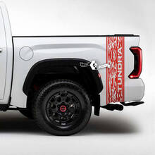 Pair Toyota Tundra  Bed Side Rear Fender Logo Destroyed Grange Stripes Vinyl Stickers Decal
 3
