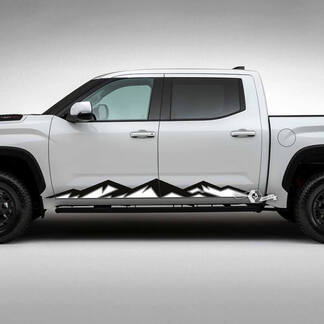Pair Toyota Tundra  Rocker Panel Mountains Side Stripes Vinyl Stickers Decal 2 Colors
 1