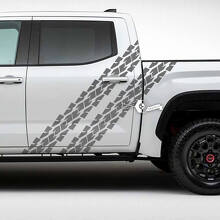 Pair Toyota Tundra Vintage Doors Side Dual Stripes Topographic Map Vinyl Stickers Decal
 2