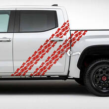 Pair Toyota Tundra Vintage Doors Side Dual Stripes Topographic Map Vinyl Stickers Decal
 3