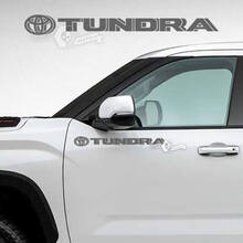 Pair Toyota Tundra Doors Logo Side Stripes Vinyl Stickers Decal
 2
