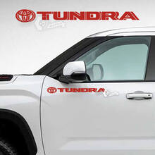 Pair Toyota Tundra Doors Logo Side Stripes Vinyl Stickers Decal
 3