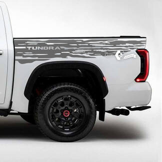 Pair Toyota Tundra Bed Side Rear Fender Destroyed Grange Stripes Vinyl Stickers Decal
 1
