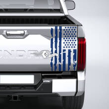Toyota Tundra Bed Pickup Truck Tailgate Destroyed Grange Stripes USA Flag Vinyl Stickers Decal
 2