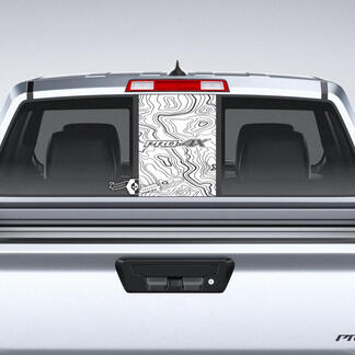 Window Glass Nissan Frontier Pro-4X Topographic Map Tailgate Vinyl Stickers Decals Graphics
 1