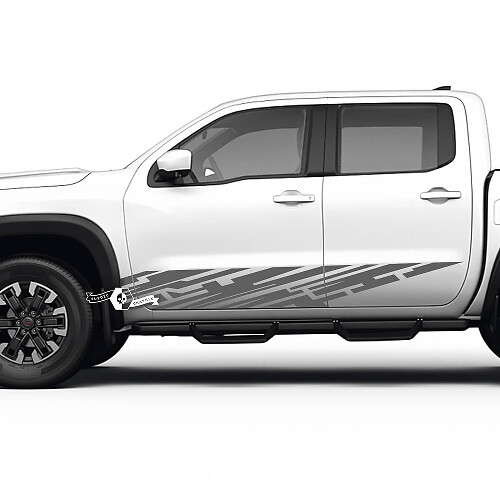 Pair Doors Rocker Panel Nissan Frontier Destroyed Grange Vinyl Stickers Decals Graphics
