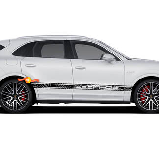 Porsche Cayenne S GTS Turbo Side Stripes Doors Topographic Map Rocker Panel Decals Stickers
