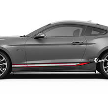Pair Ford Mustang Mach Rocker Panel Decal Vinyl Sticker Car Vehicle Shelby Sport Racing Stripe 3 Colors
 2