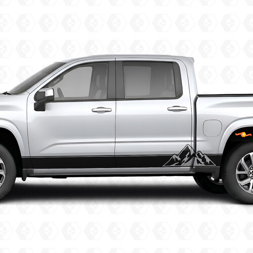 Layered Peaks Door & Rocker Panel Vinyl Stripes for Chevrolet Silverado 1500 Next Generation 2027_1