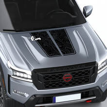 Nissan Frontier S SV Pro-4x Hood Decal Vinyl Topographic Map Contour Lines Off Road Dual Blackout Graphic Decals Sticker
 2