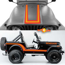 Vintage Curwed Stripes Hood Side for Jeep Renegade CJ7_2