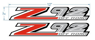 2x Silverado Z92 OFF ROAD Decal Sticker
