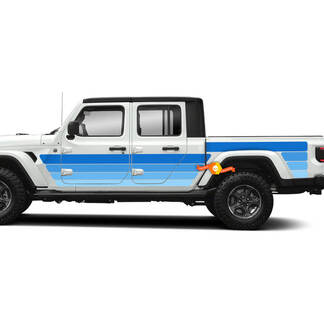 Jeep Gladiator Rubicon Side Doors Bed JT Retro Vintage pickup truck Vinyl Decals Graphic Kit
