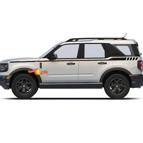 Checkered Side Stripes Vinyl Decals Stickers for Musclecar horse 