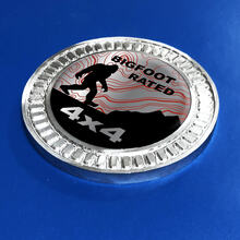 3D Badge Bigfoot Rated Mountains Topographic lines Metal Aluminum Emblem
 2