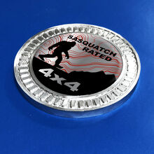 3D Badge Sasquatch Rated Mountains Topographic lines Metal Aluminum Emblem
 2