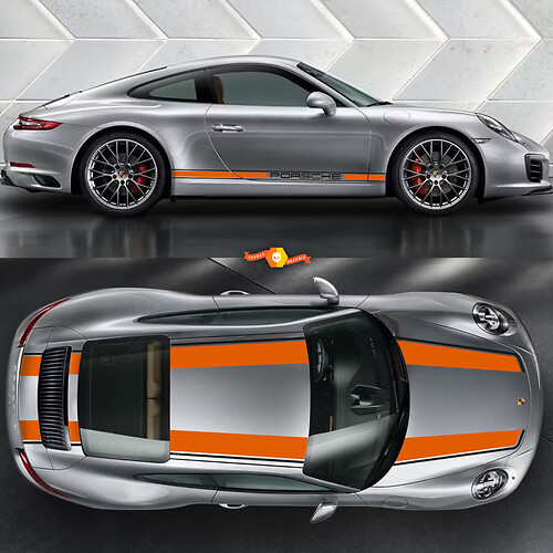 911 Gulf Porsche CARRERA orange black Stickers Decals Graphics
