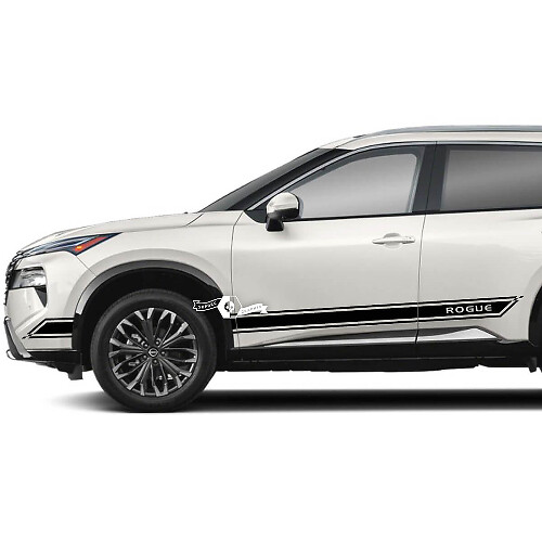 Pair Nissan Rogue Side Door Rocker Panel Stripes Sticker Decal Vinyl Graphic
