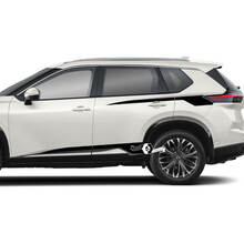 Pair Nissan Rogue Side Doors Rear Fender Rocker Panel Stripes Sticker Decal Vinyl Graphic
 3