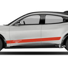 Pair Ford Mustang MACH-E MACH E Logo Rocker Panel Stripes Side Door Decal vinyl stickers
 3
