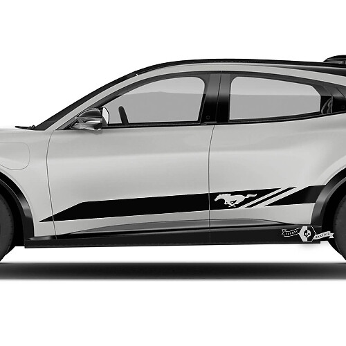 Rocker Panel Logo Stripes Side Door Decal Sticker for Ford Mustang Mach-E