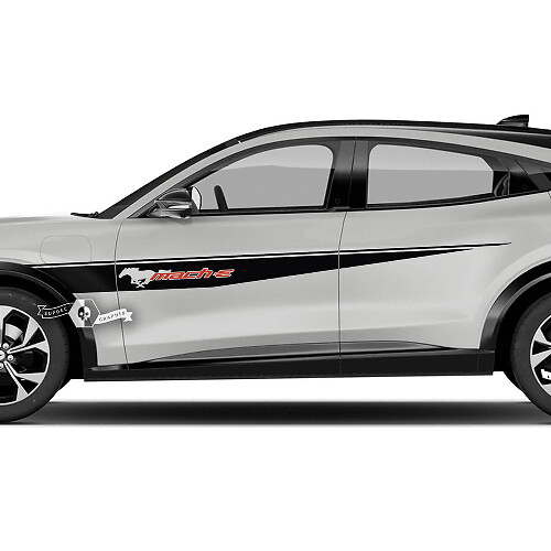 Pair Ford Mustang MACH-E MACH E Front Fender Top Line Stripes Side Door Logo Decal vinyl stickers 2 Colors
