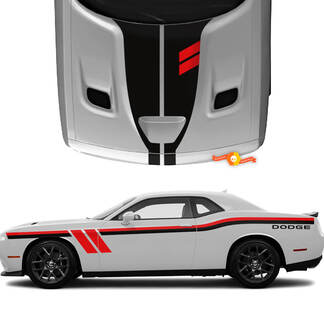 Hash Dodge Challenger Side and Hood Decals Vinyl Graphics
