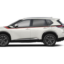 Pair Nissan Rogue Side Door Rocker Panel Rear Fender Stripes Sticker Decal Vinyl Graphic 3 Colors
 2