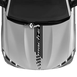 Hood Stripe Checkered Decal for Ford Mustang MACH-E MACH E Vinyl Sticker
