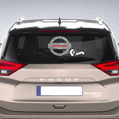 Nissan Logo with Topographic Lines Window Vinyl Decal Sticker Graphic
