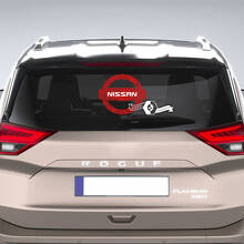 Nissan Logo with Topographic Lines Window Vinyl Decal Sticker Graphic
 2