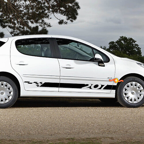 PEUGEOT 207 side skirt sticker decal Autocollant Side stripes
