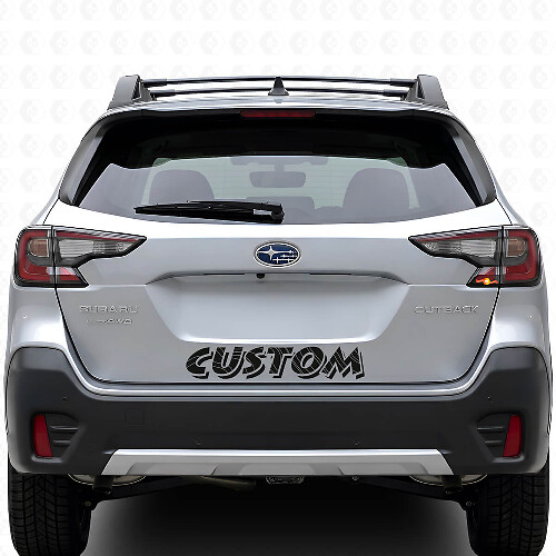Topographic Style Custom Text Trunk Door Vinyl Decal for Suba Outback