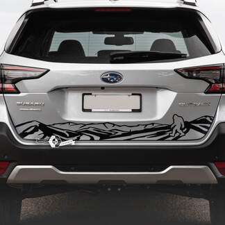 Subaru Outback Rear Bumper Yeti Bigfoot Mountains Vinyl Sticker Decal Graphic
