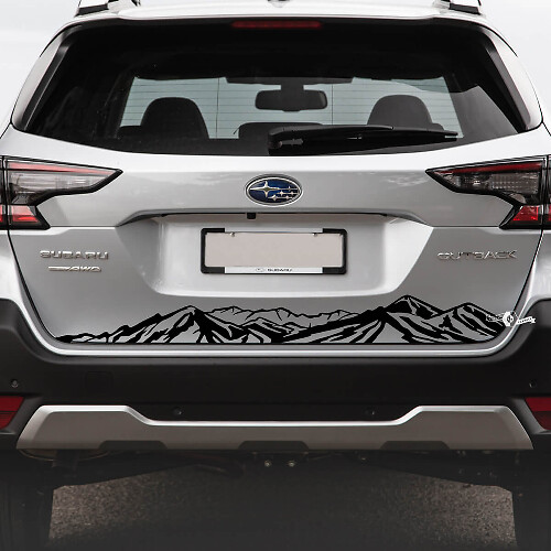 Suba Outback Rear Bumper Mountains Vinyl Sticker Decal Graphic
 1