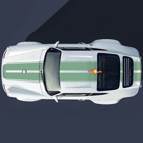 Porsche 964 Singer Turbo Study Style with wide central stripes

