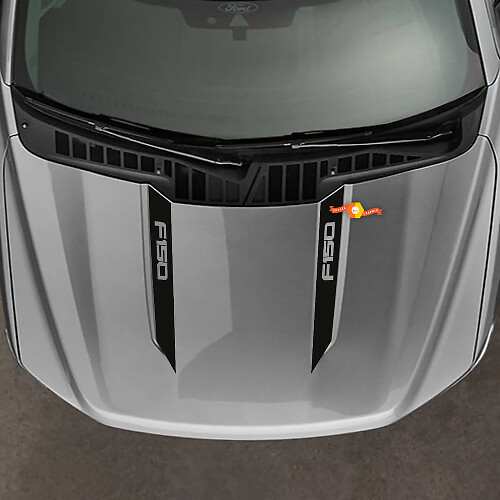 Ford F150 F-150 2021-2024 Wide Hood Spear Stripes Vinyl Decals And Graphic Stickers
