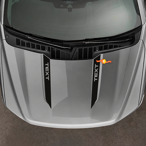 TEXT Solid Hood Spear Pair Hood Vinyl Decal Sticker for Ford F-150 2021-2024