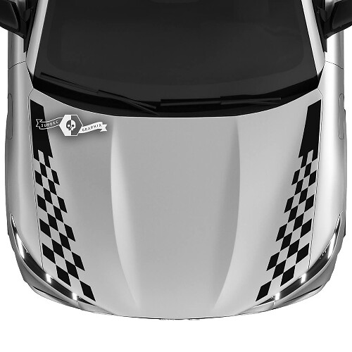 2x Hood Stripe Checkered Decal for Ford Mustang MACH-E MACH E Vinyl Sticker
