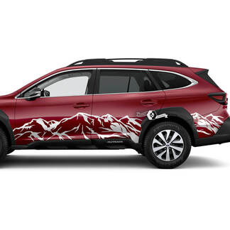 Subaru Outback Side Doors Mountains Vinyl Sticker Decal Graphic
 1