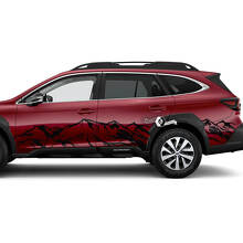 Suba Outback Side Doors Mountains Vinyl Sticker Decal Graphic
 2