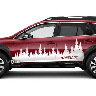 Subaru Outback Side Doors Trees Vinyl Sticker Decal Graphic
 1